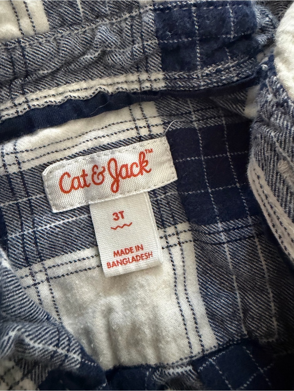 Cat & Jack Blue and White Plaid Button-Up Shirt